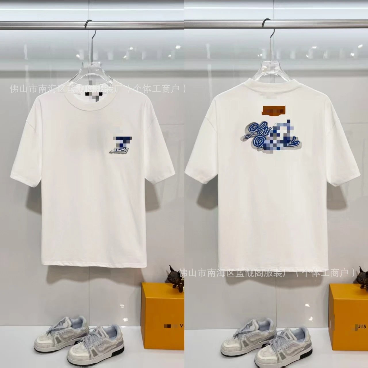 Louis Vuitton Letter Print Trendy Style White T-Shirt