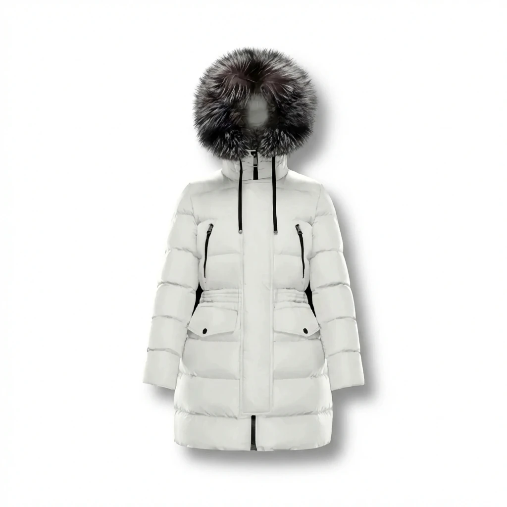 Moncler long fashion white down jacket
