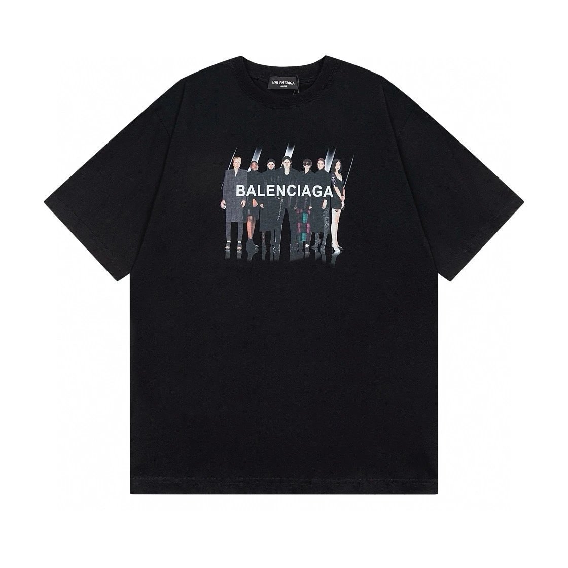 Balenciaga Portrait Print Trendy Black T-Shirt