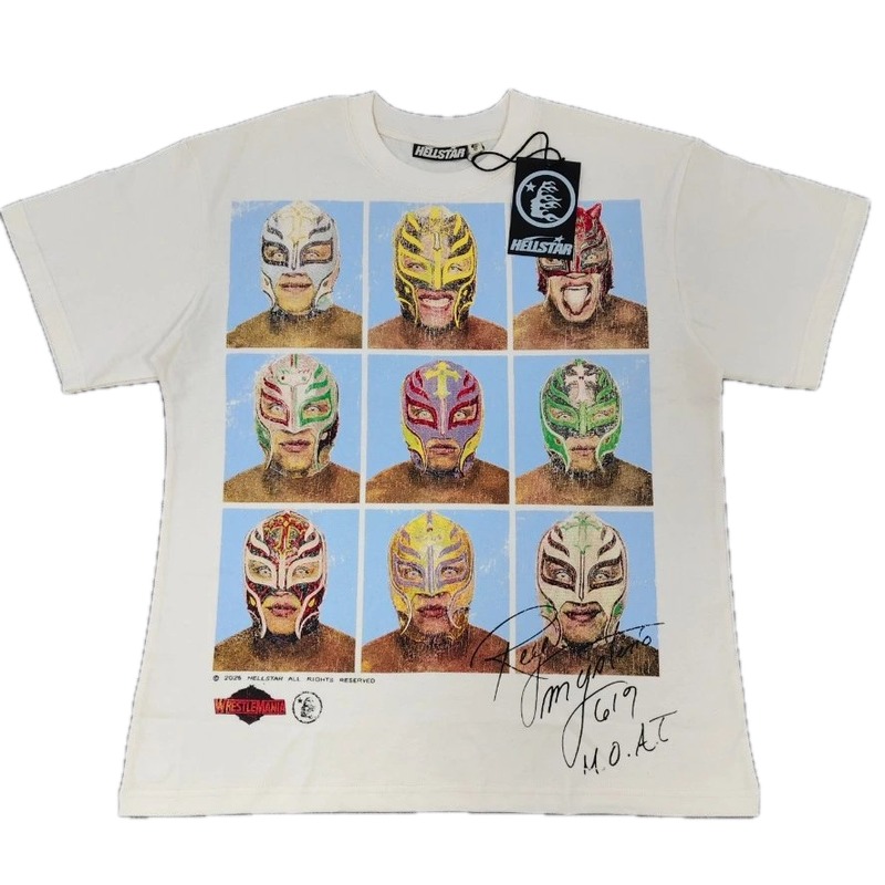 Hellstar Wrestler Co-branded Street Style Off-white T-shirt