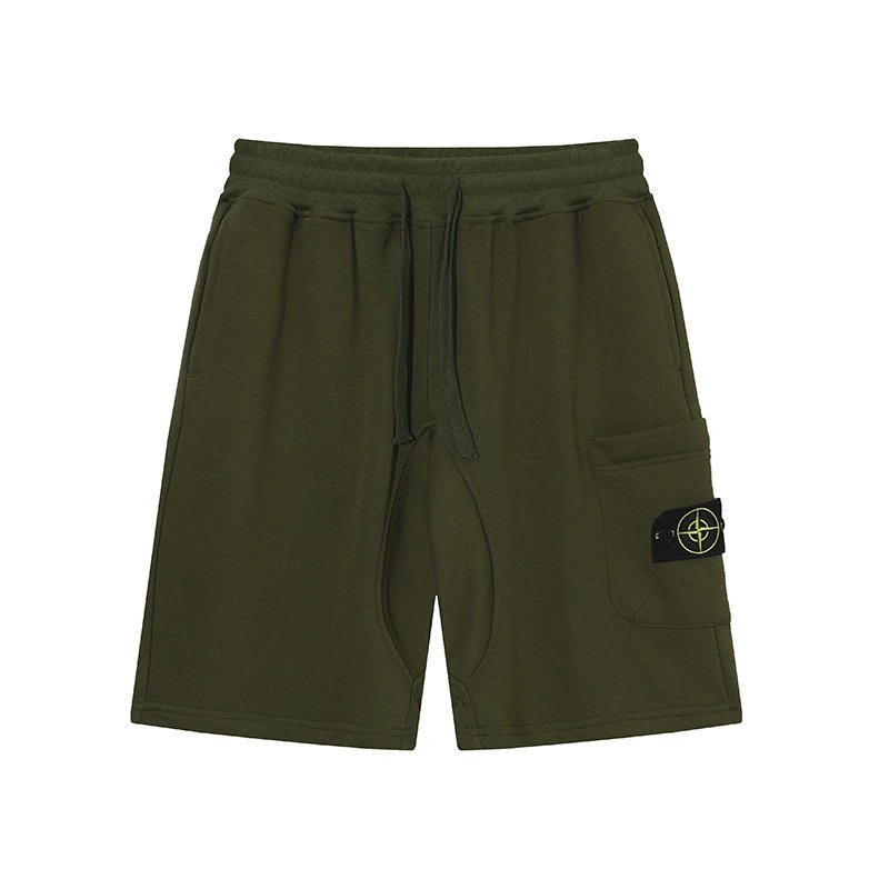 Stone Island Classic Functional Style Army Green Casual Shorts