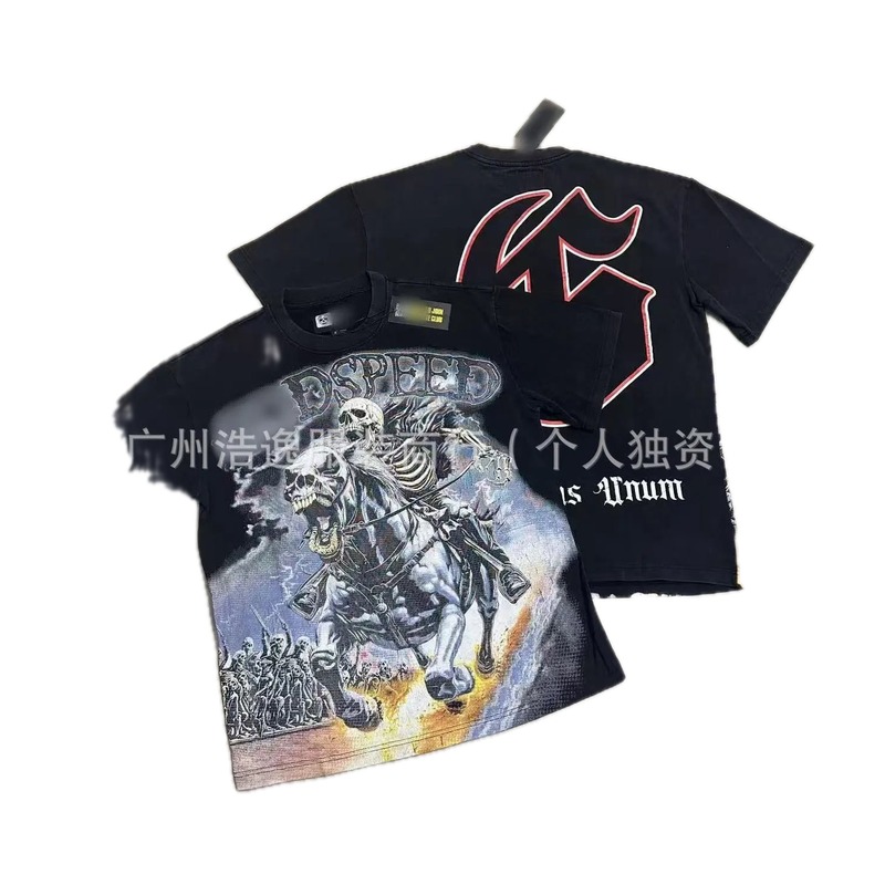 GOD Skeleton Knight Street Style Black T-Shirt