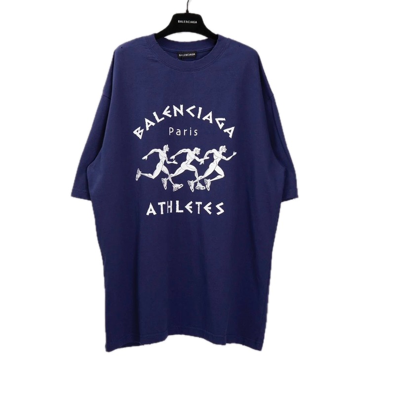 Balenciaga sporty navy blue T-shirt