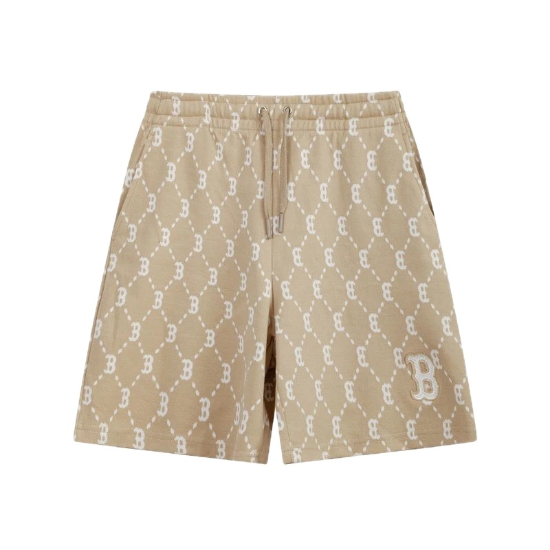 MLB checkered casual khaki shorts