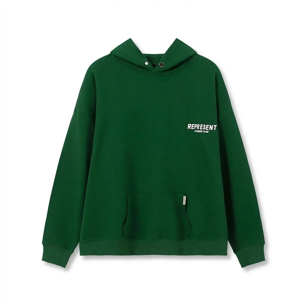 REPRESENT Simple Style Green Hoodie