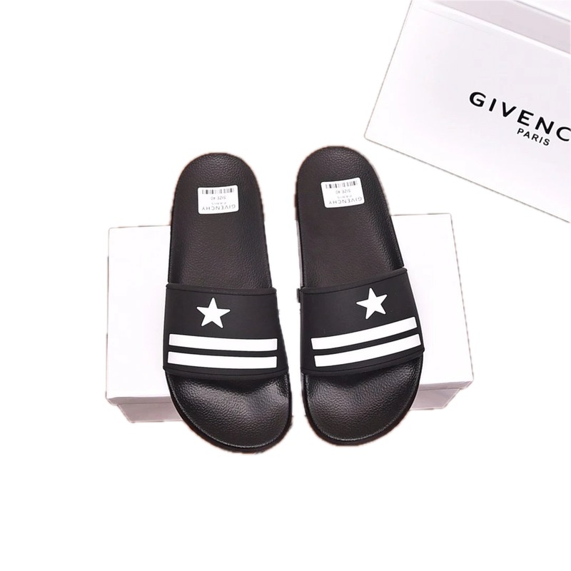 Givenchy Star-Stripe Trendy Style Black Slides
