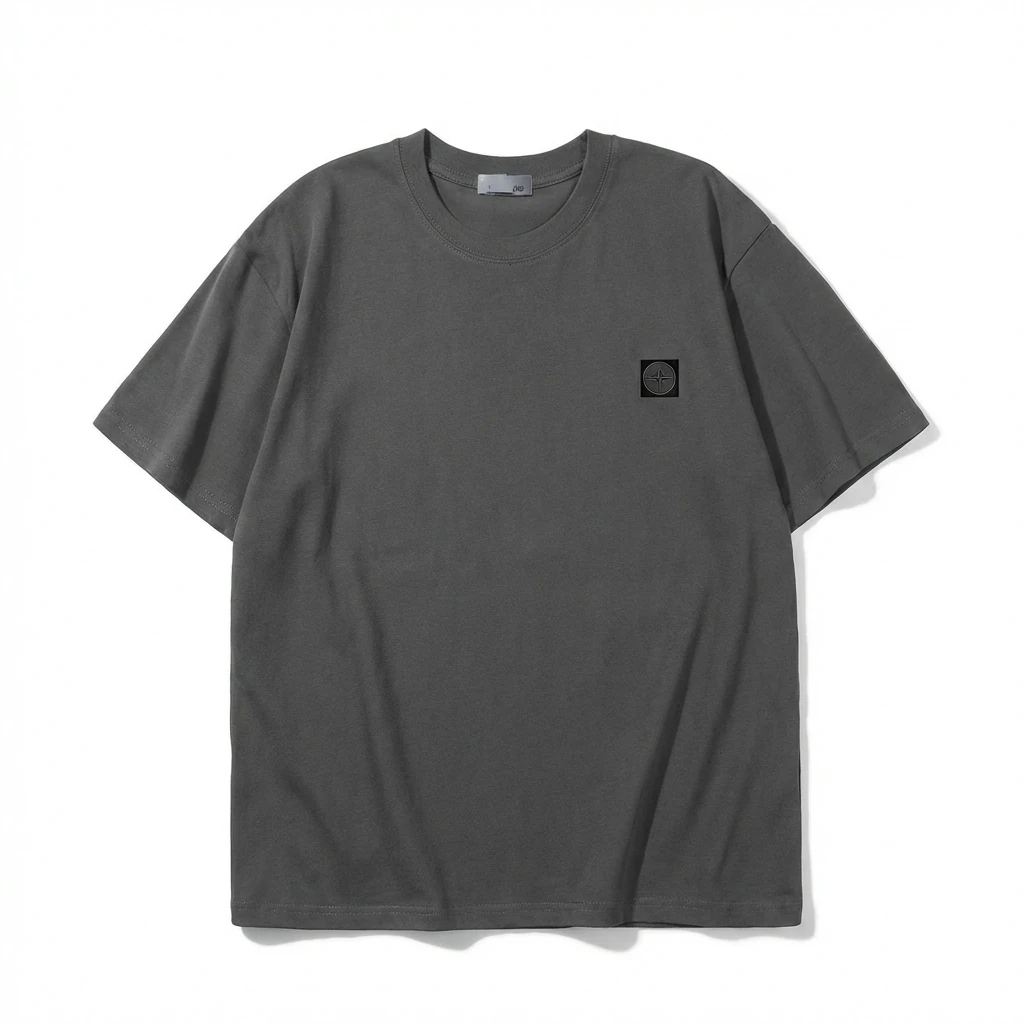 Stone Island minimalist style dark gray T-shirt