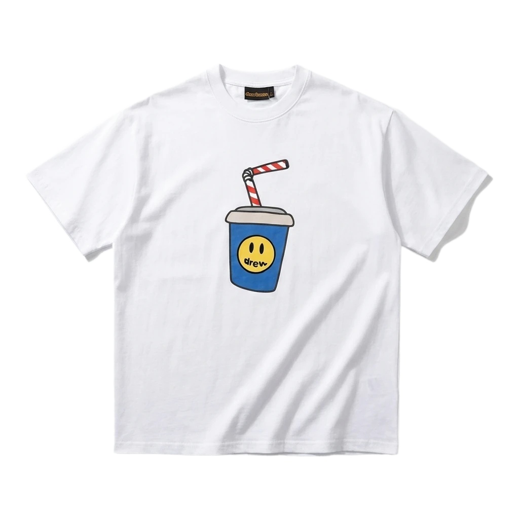 DREW Smiley Series Simple White T-shirt