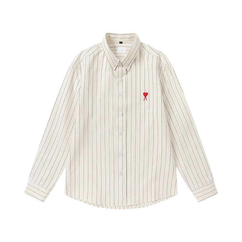 AMI Stripe Minimalist Style White Shirt