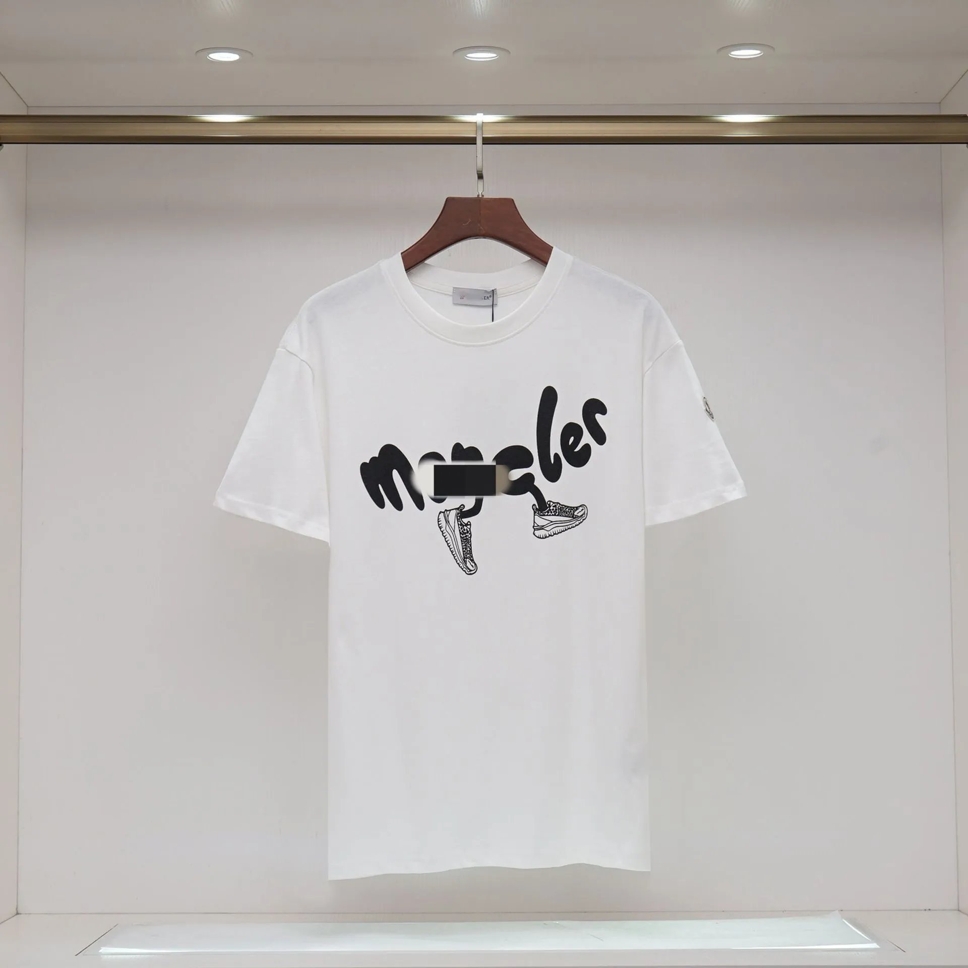 Moncler Graffiti Collection Casual Style White T-Shirt