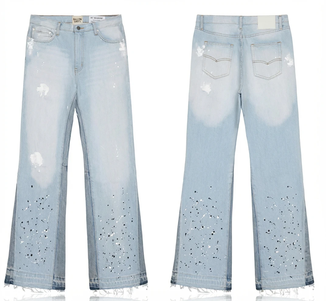 Gallery Dept Ripped Denim Blue Long Pants