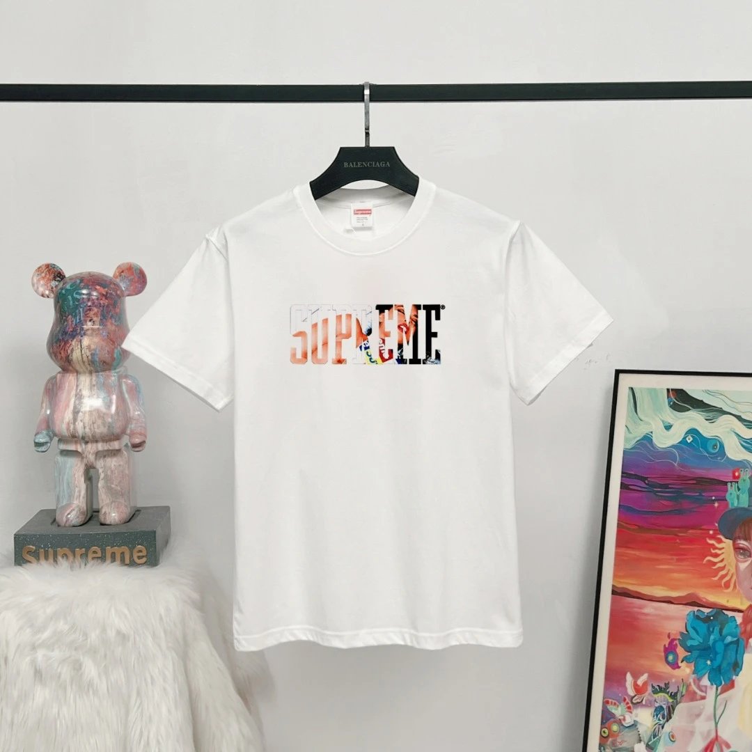 Supreme Printed Street Style White Short-sleeve T-shirt