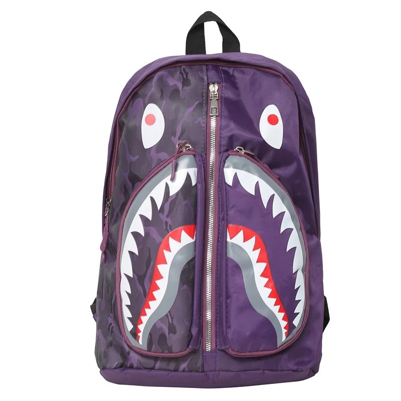 Bape Shark Camouflage Purple Backpack