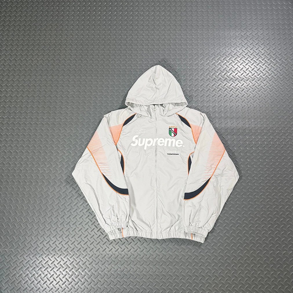 Supreme White Peach Hooded Track Jacket