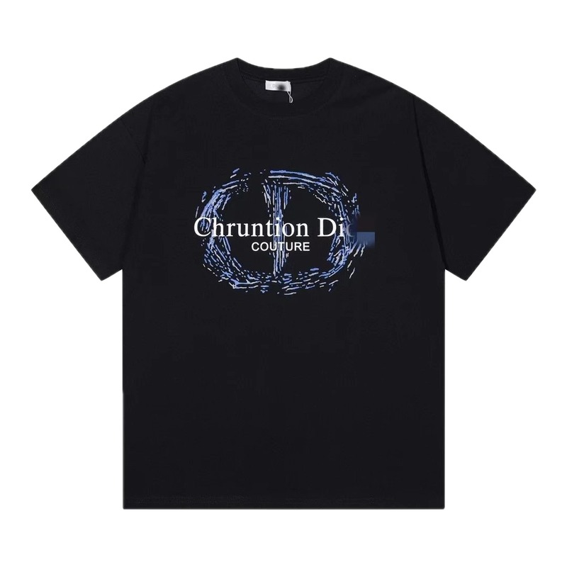 Dior Haute Couture Graffiti-style Black Short-sleeve T-shirt