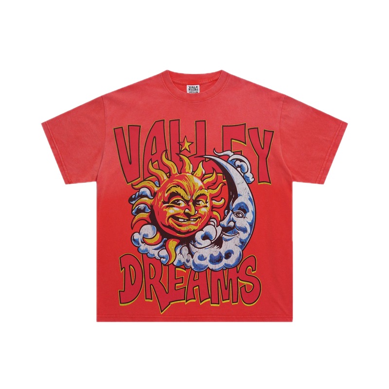 Valley Sun & Moon Vintage Red Short-sleeve T-shirt