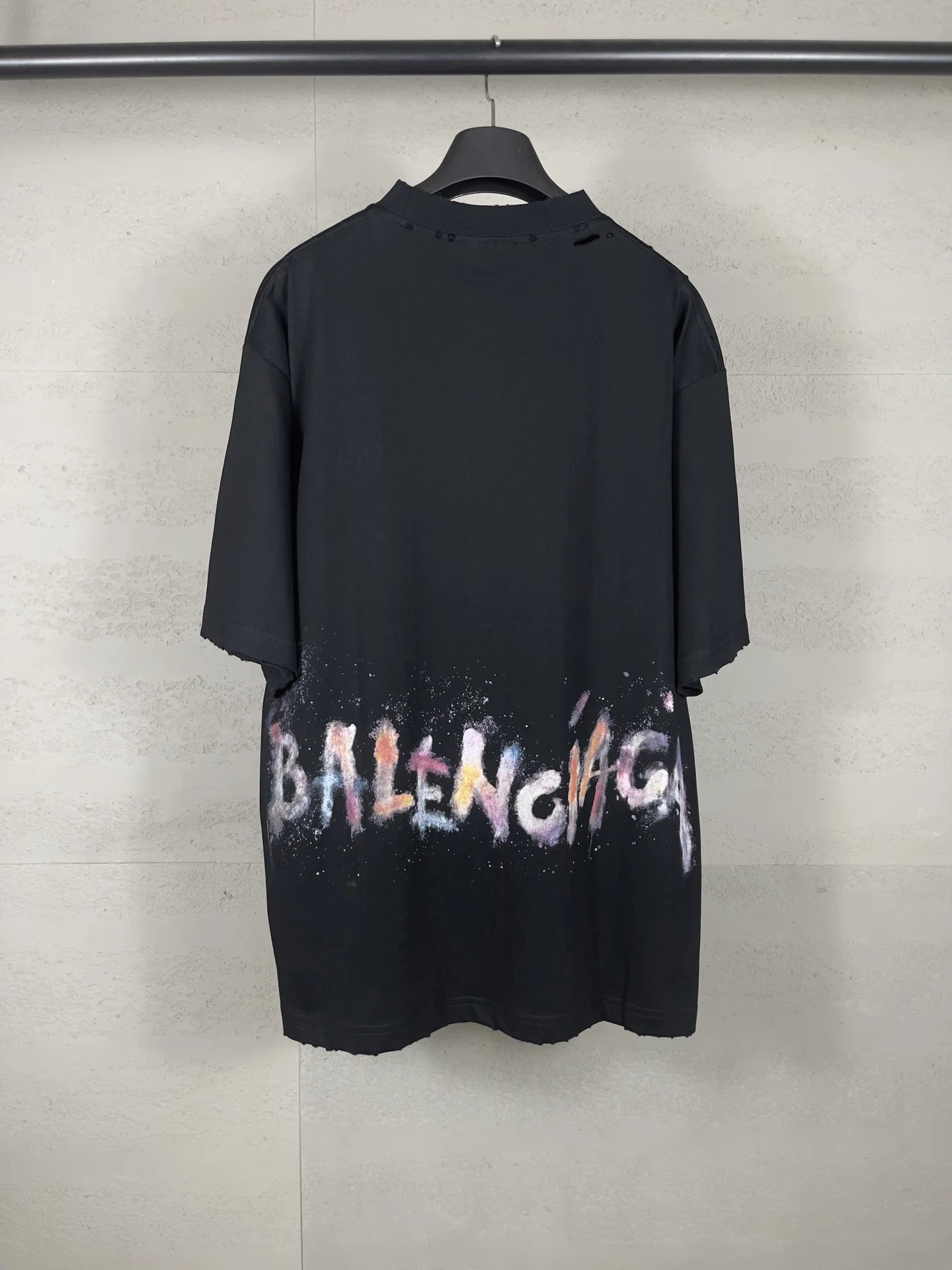 Balenciaga graffiti-style black T-shirt