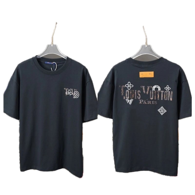 Louis Vuitton Monogram Trendy Style Black Short-sleeve T-shirt
