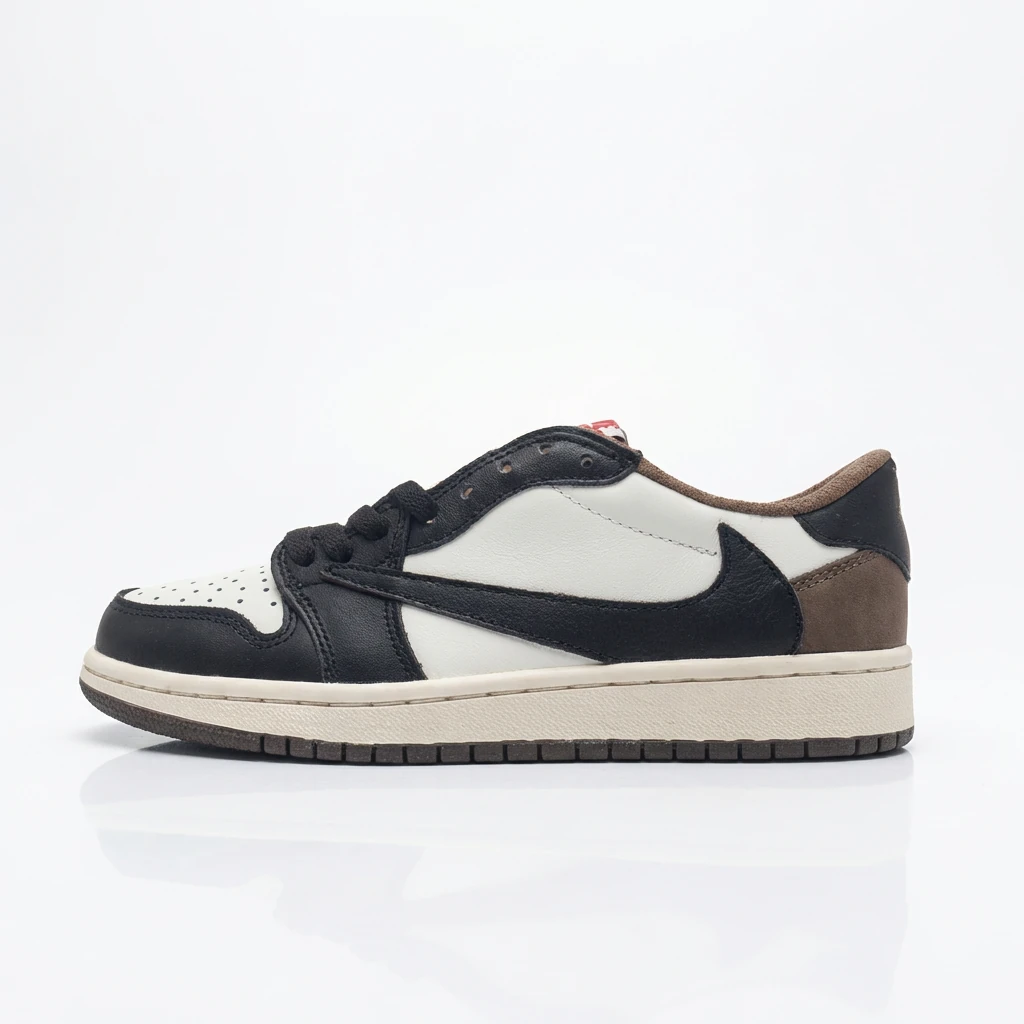Jordan AJ1 Retro Style Black, White and Brown Shoes