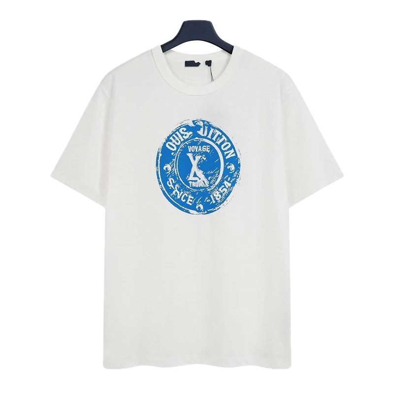 Louis Vuitton Stamp Print Vintage Style White T-Shirt