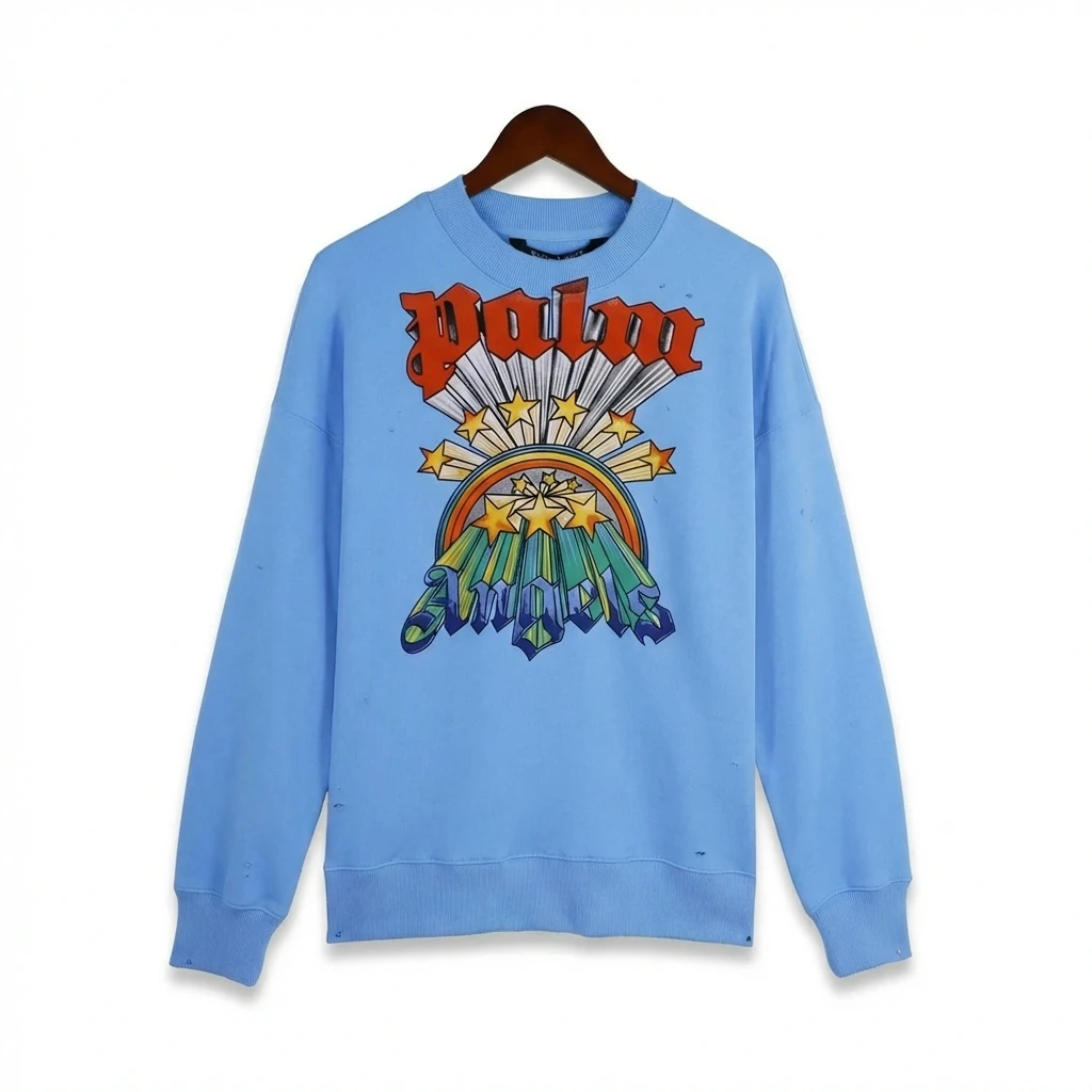 Palm Angels trendy brand blue sweatshirt
