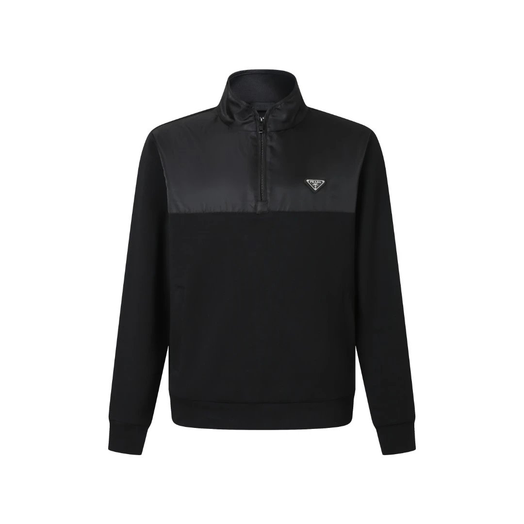 Prada Quarter Zip Sweatshirt with Black Quarter Zip Sweatshirt with