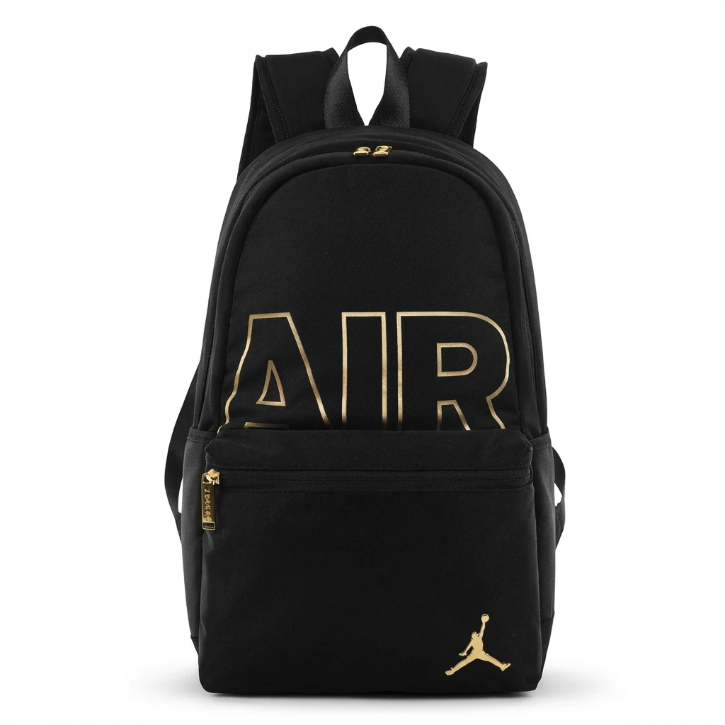 AIR JORDAN simple style black and gold backpack