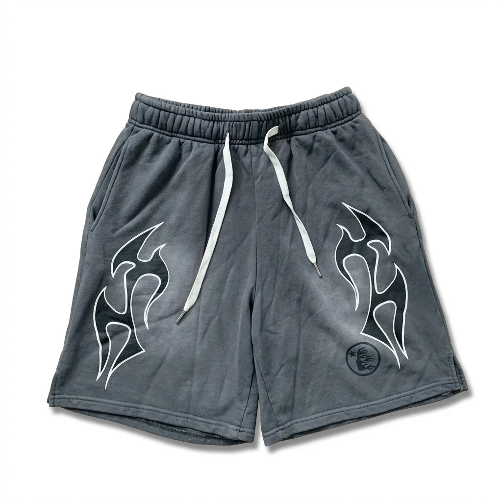 Hellstar Flame Wind Grey Shorts