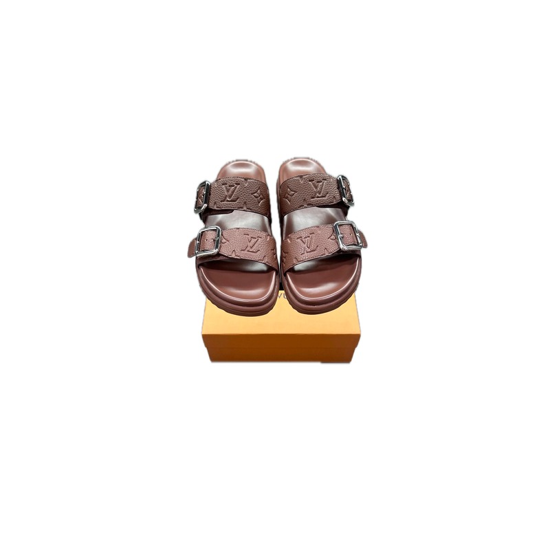Louis Vuitton Classic Embossed Light Luxury Style Brown Slippers
