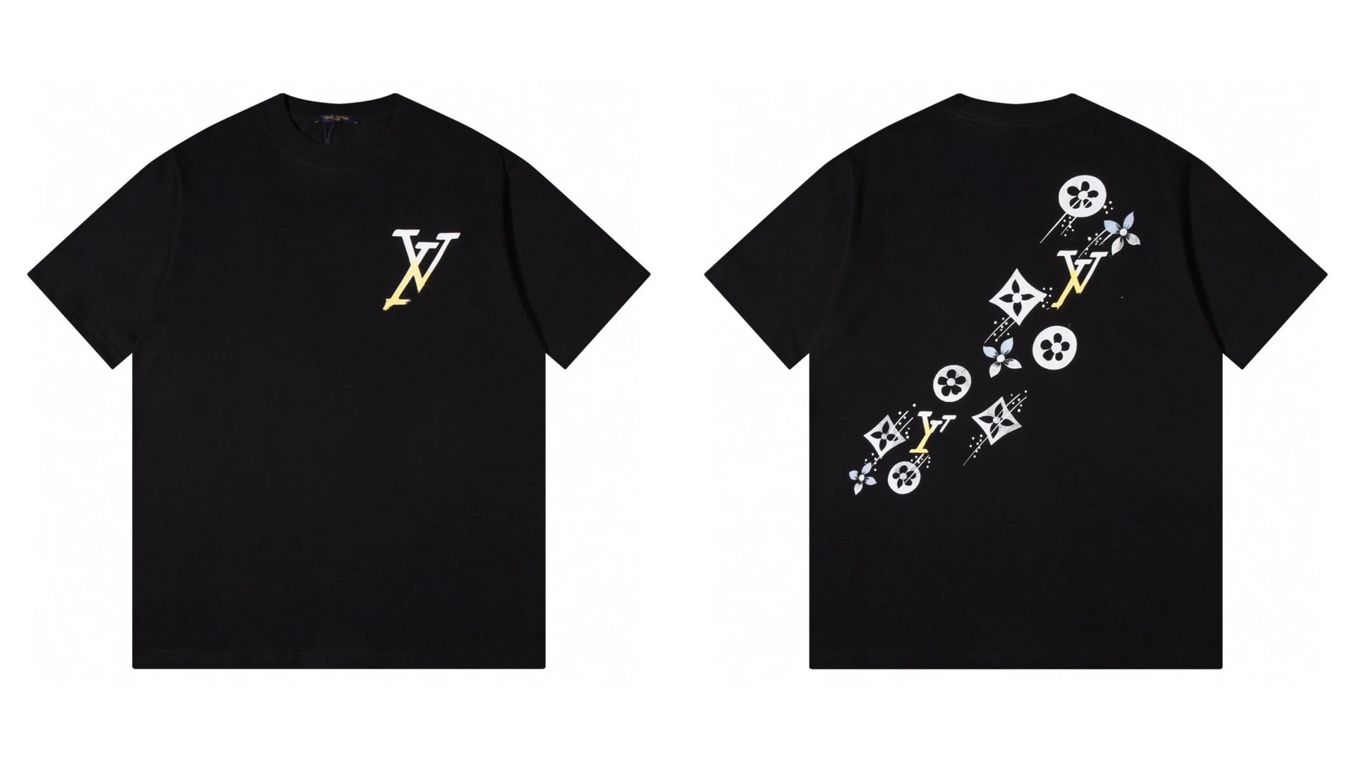 Louis Vuitton Trendy Monogram Black Short Sleeve T-shirt