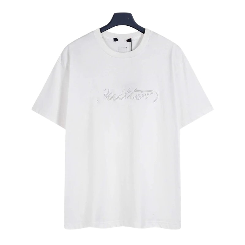 Louis Vuitton Embroidered Minimalist Style White Short-sleeve T-shirt