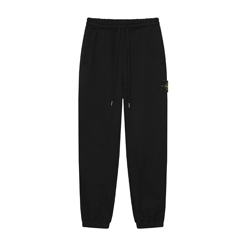 Stone Island Classic Functional Style Black Cuffed Sweatpants