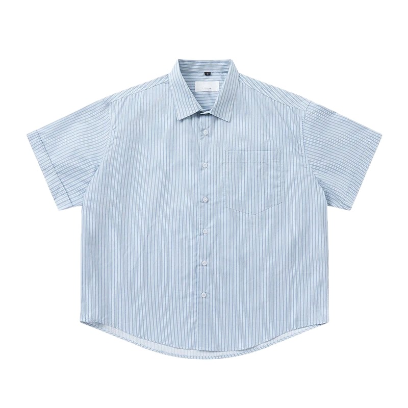 AMI striped minimalist style blue shirt