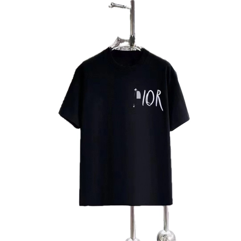 Dior Handwritten Graffiti Trendy Style Black T-Shirt