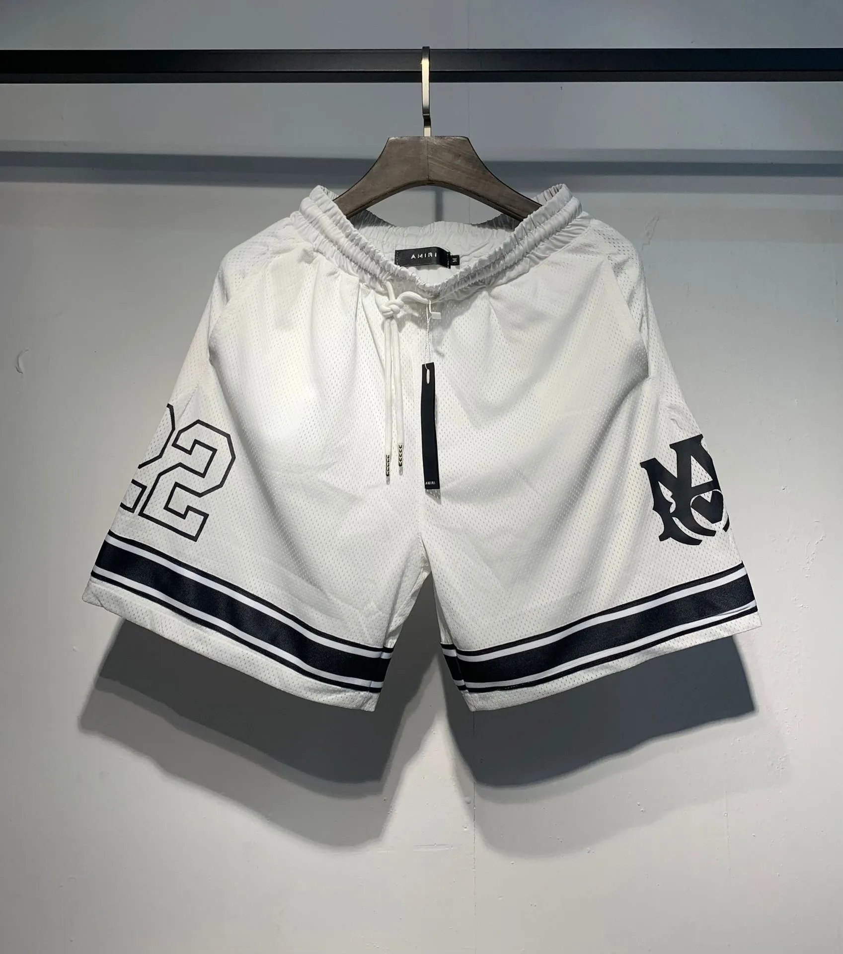 AMIRI Street Style White Mesh Athletic Shorts