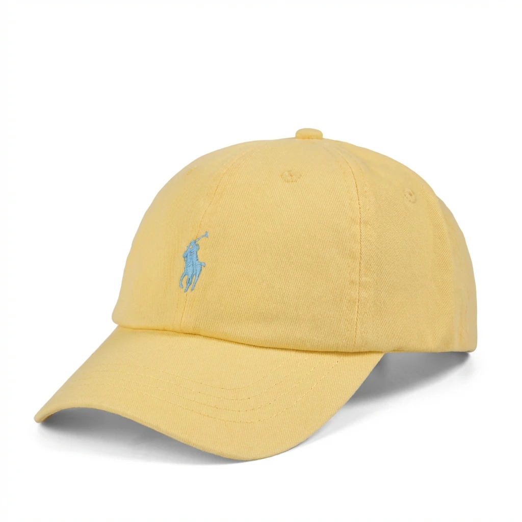 The classic yellow baseball cap of Ralph Lauren.