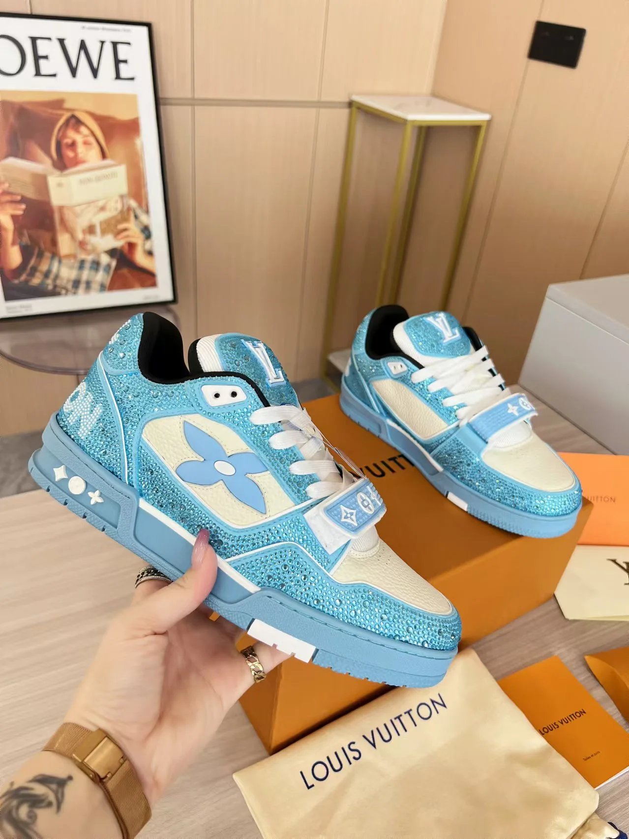 Sky Blue Louis Vuitton Blue Low-top Sneaker for Daily Rotation