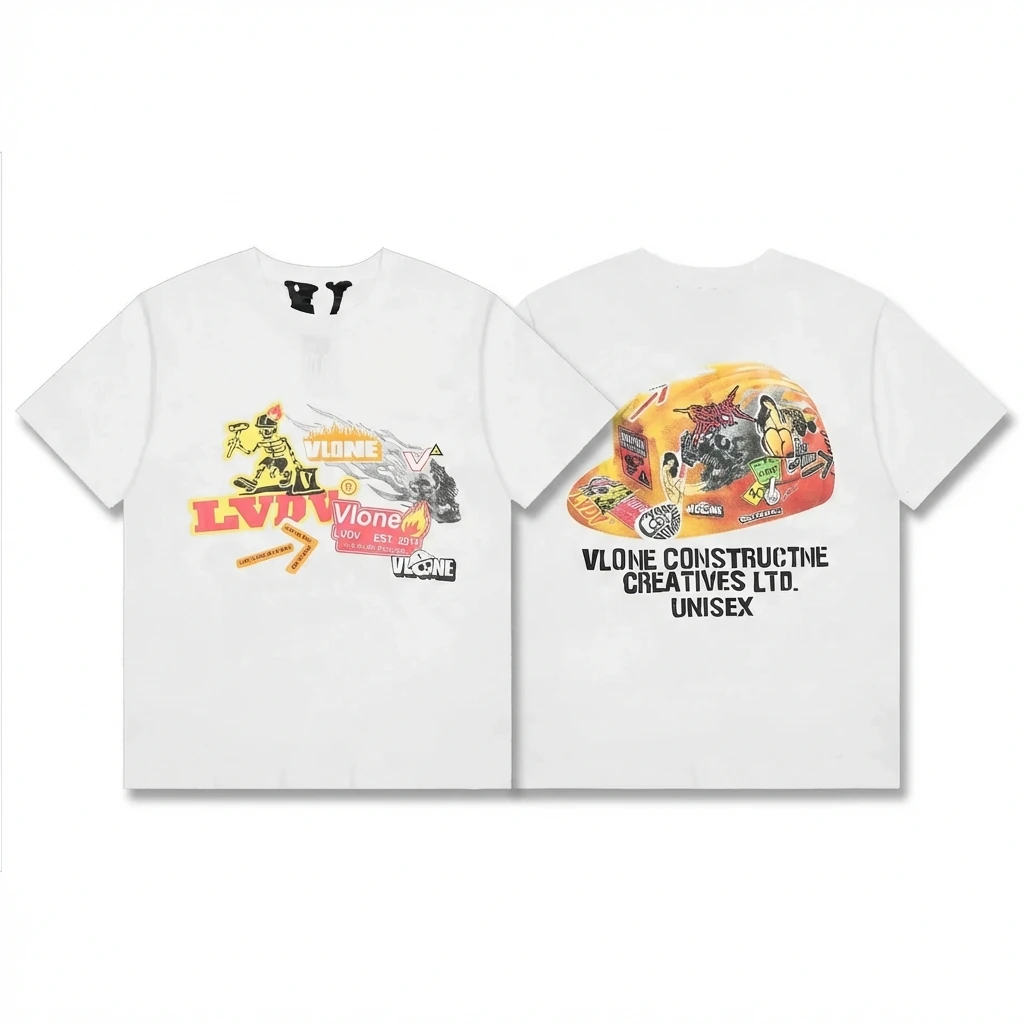 Vlone printed trendy white T-shirt