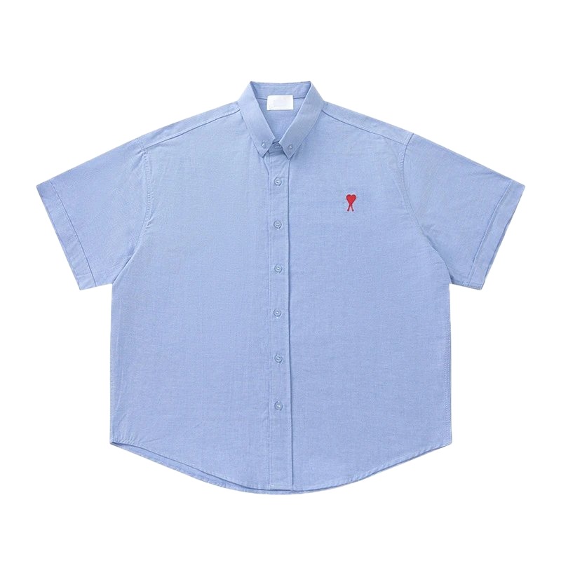 AMI Love Series Simple Style Blue Shirt