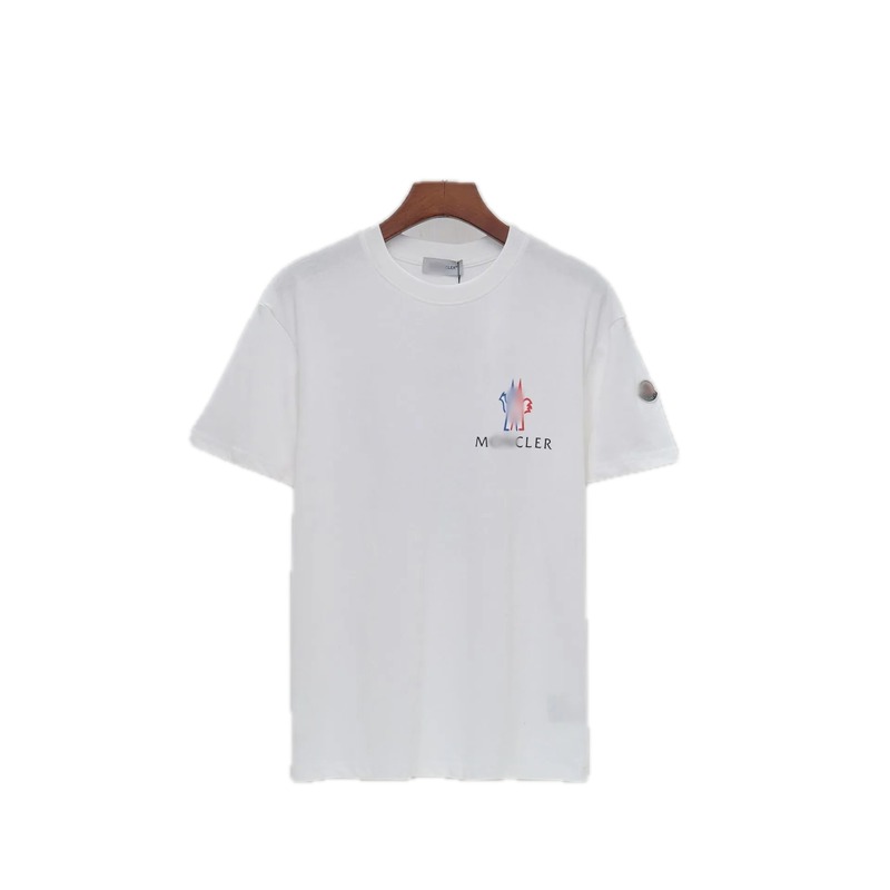 Moncler Printed Casual Style White Short-sleeve T-shirt