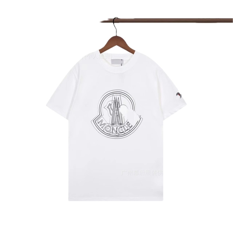 Moncler Large Logo Trendy Style White Short-sleeve T-shirt