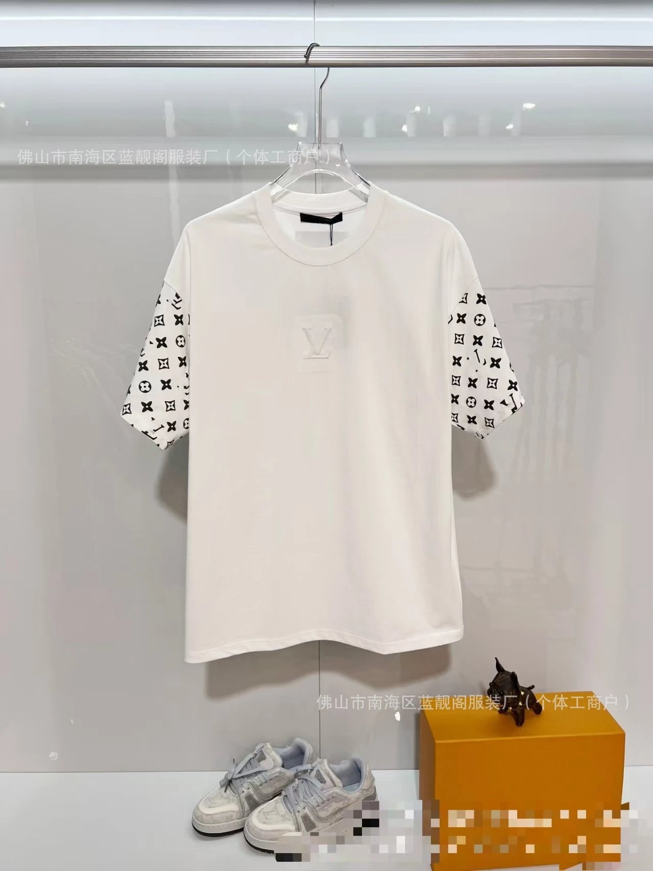 Louis Vuitton Monogram Patchwork Street-Luxury Style White T-Shirt