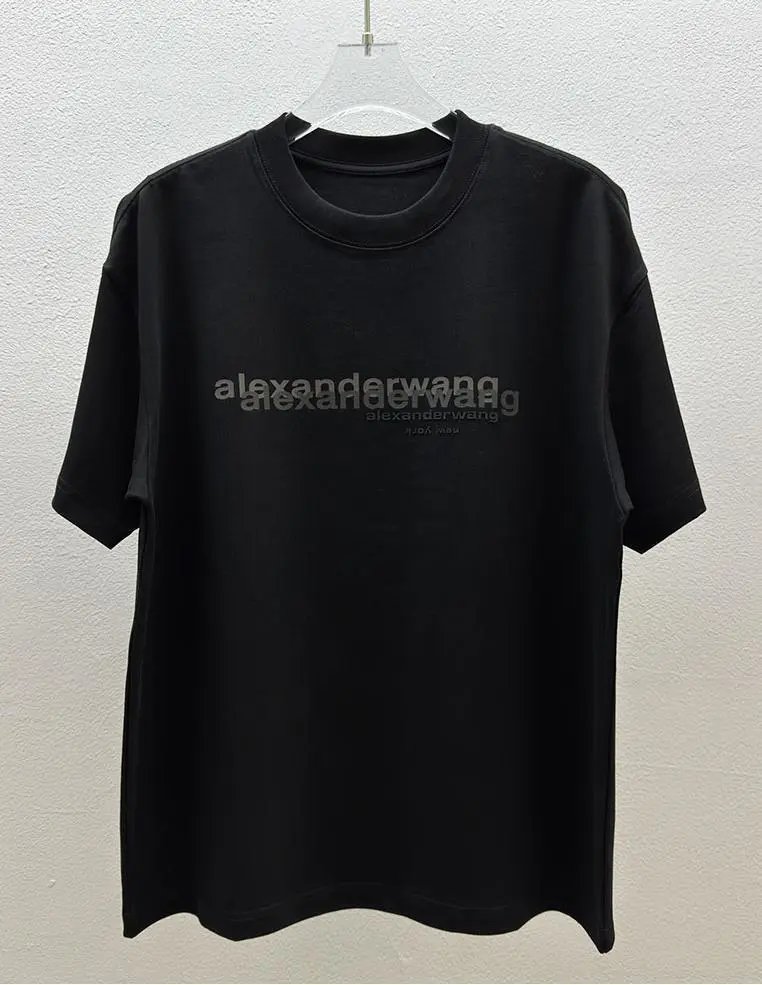 Alexander Wang Letter Print Trendy & Cool Black T-Shirt