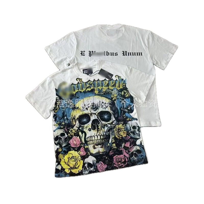 GOD Skull Print Dark Style White T-Shirt