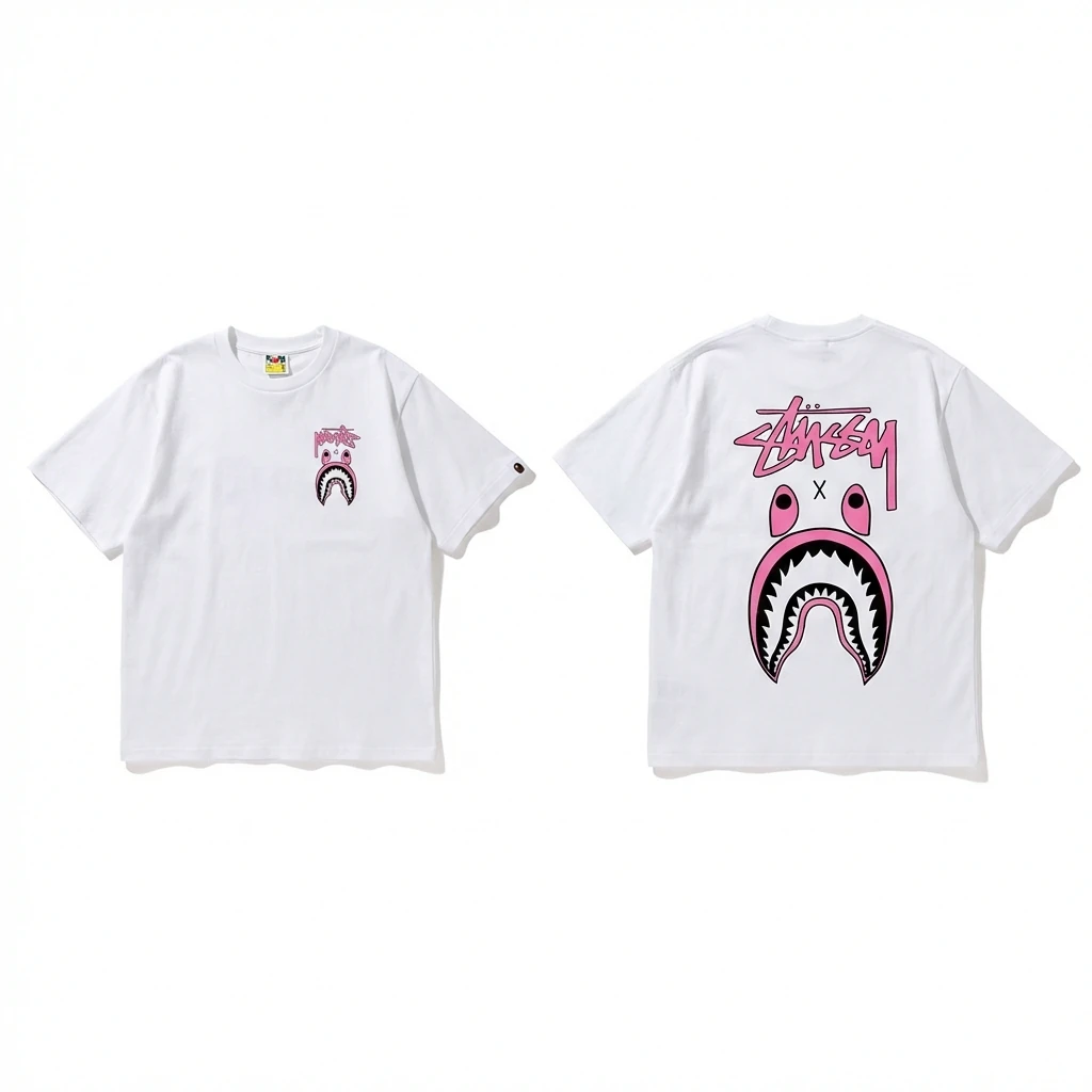 Bape Shark Co-branded White T-shirt