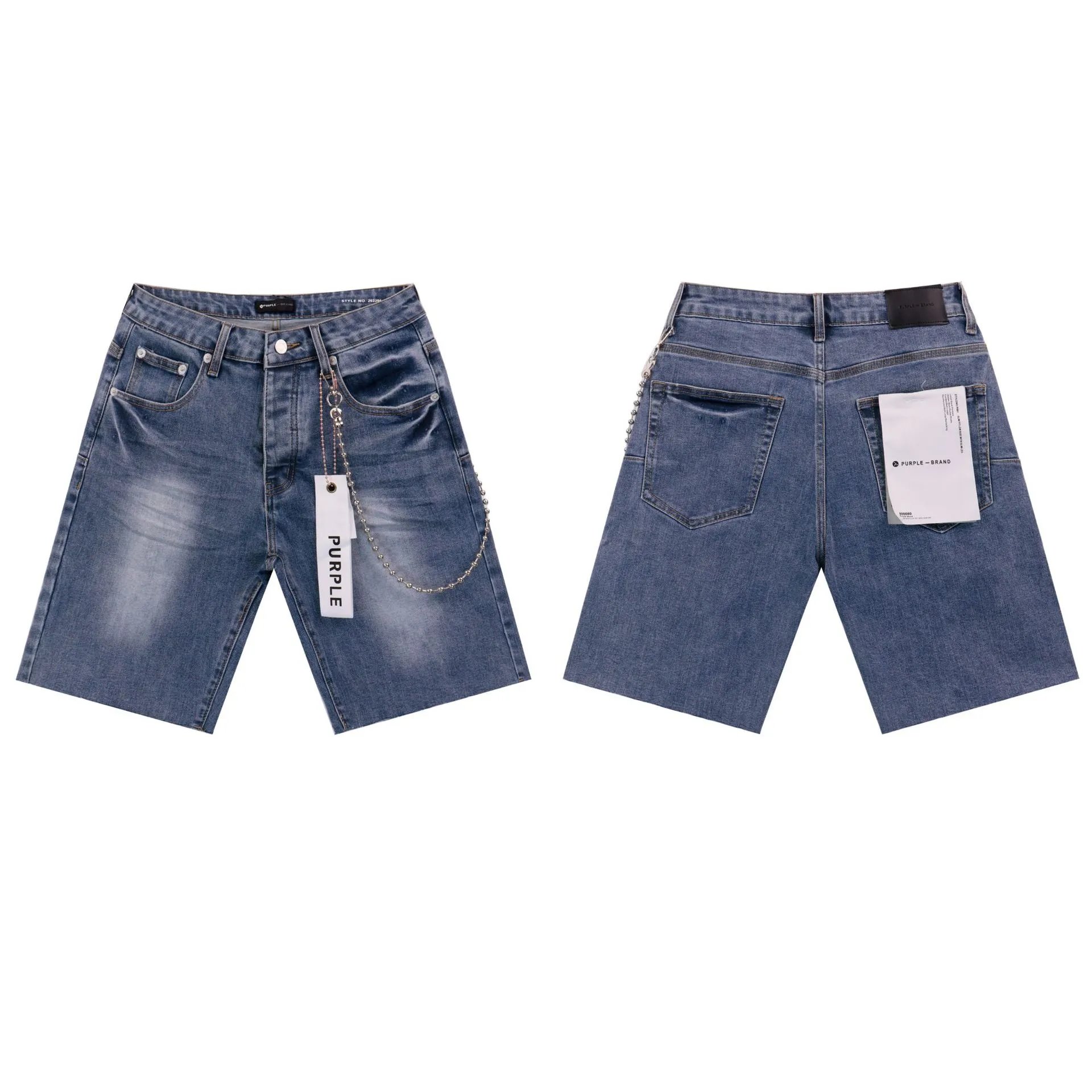 PurpleGodspeed Street Style Light Blue Denim Shorts