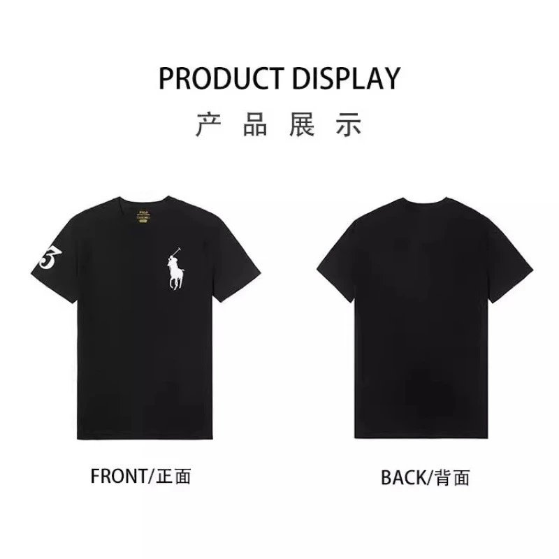 The classic and simple black T-shirt of Ralph Lauren.