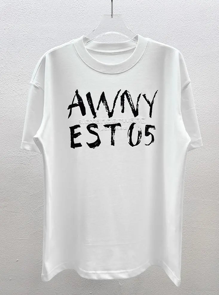 Alexander Wang Graffiti Letter Street Style White T-Shirt