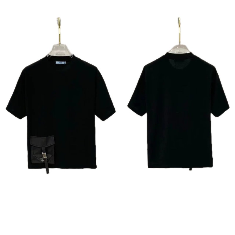 Prada Pocket Collection Minimalist Style Black Short-sleeved T-shirt