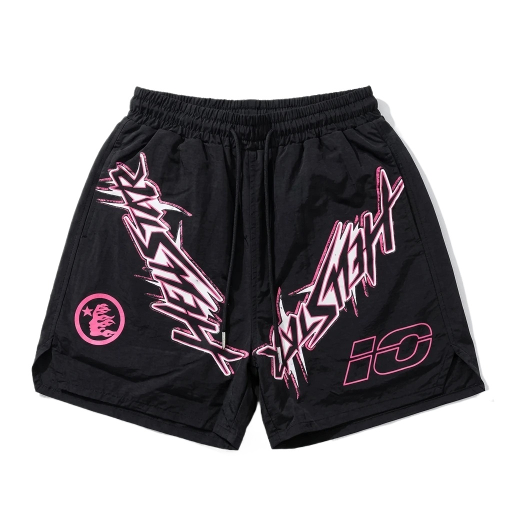 Hellstar trendy and cool style black shorts
